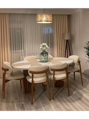 Sezbil Yemek Odası Masa Takımı Bohem Takım Ahşap Masa Takımı Ahşap Sandalye