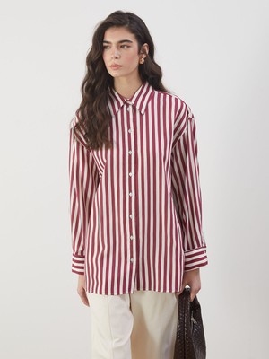 Lc Waikiki Yeni Sezon Çizgili Kadın Gömlek Tunik