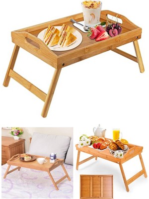 Özbience Katlanabilir Çok Amaçlı Sehpa ve Yatak Üstü Kahvaltı Tepsisi