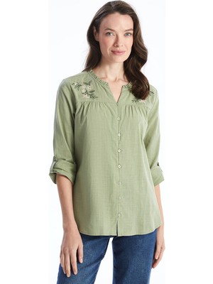 Lc Waikiki Yeni Sezon Kaçık Yaka Çiçekli Kadın Gömlek