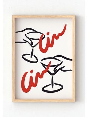 Miovi Works Cin Cin | Çerçeveli Modern Minimal Mutfak Duvar Dekorasyonu Poster Tablo