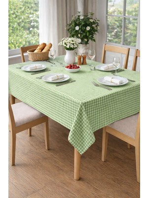 Zeyno Home Tekstil Pötikareli Masa Örtüsü  %100 Pamuk, Dertsiz, Çok Amaçlı Kullanım - 170CMX170CM