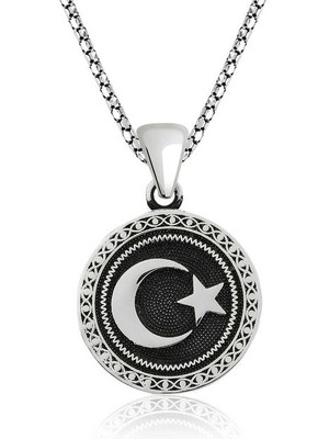 Bazarhane Gümüş Ay Yıldız Kolye