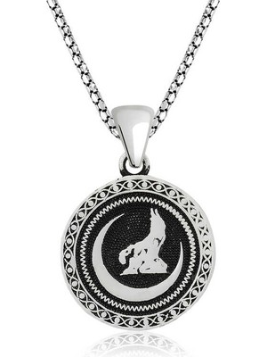 Bazarhane ​​gümüş Hilal Bozkurt Kolye