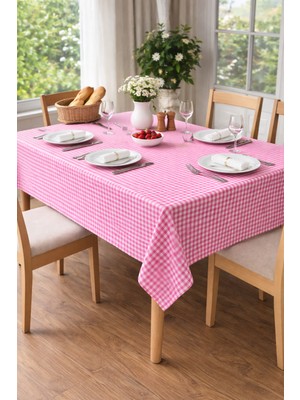 Zeyno Home Tekstil Pötikareli Masa Örtüsü  %100 Pamuk, Dertsiz, Çok Amaçlı Kullanım - 170CMX170CM