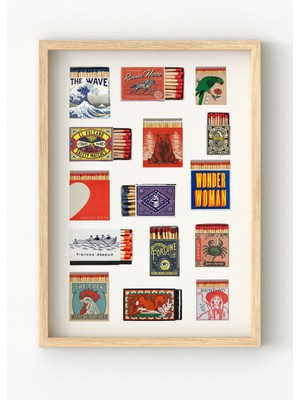 Miovi Works Art Collage | Çerçeveli Modern Minimal Kolaj & Sanat Temalı Duvar Dekorasyonu Poster Tablo