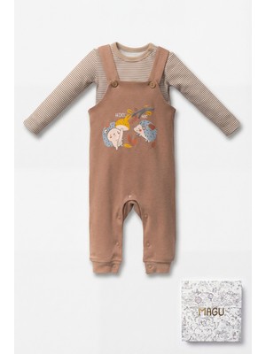 Unisex Bebek Pamuklu Salopet ve Uzun Kollu T-Shirt 2'li Takım – Magu Hediye Kutulu