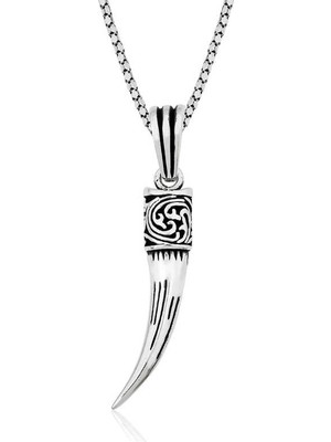 Bazarhane Gümüş Fil Dişi Kolye