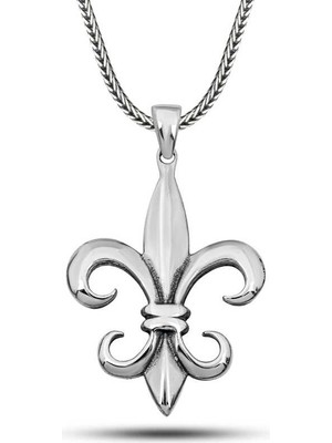 Bazarhane Gümüş Zambak Çiçeği Erkek Kolye