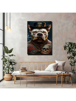 Artprinta Gangster Bulldog Kanvas Tablo – Modern, Asi ve Karizmatik Duvar Dekoru