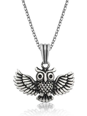 Bazarhane Gümüş Baykuş Erkek Kolye