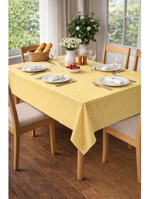 Zeyno Home Tekstil Pötikareli Masa Örtüsü  %100 Pamuk, Dertsiz, Çok Amaçlı Kullanım - 170CMX170CM