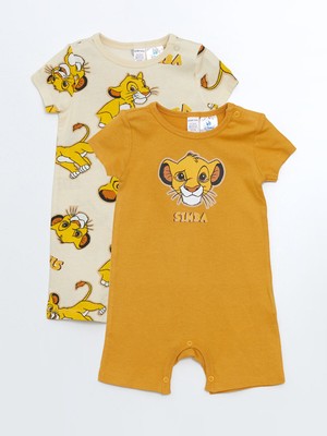 Lc Waikiki Yeni Sezon Simba Baskılı Erkek Bebek Çıtçıtlı Tulum 2'li Takım