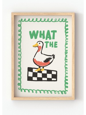 Miovi Works Quack Mood | Çerçeveli Modern Minimal Sarı Ördek & What The Duck Duvar Dekorasyonu Poster Tablo