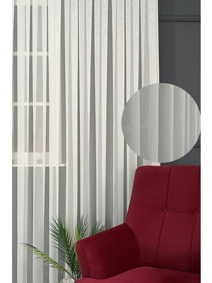 Serin Home Collection Bambu Tül Perde 1/3 Sık Pileli, Ütü Istemez, Kırışma Yapmaz