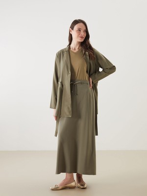 Lc Waikiki Yeni Sezon Standart Fit A Kesim Keten Görünümlü Kadın Etek