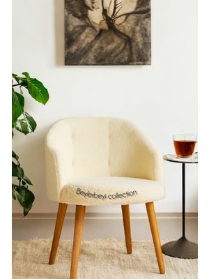 Beylerbeyi Gürgen Ahşap Ayak, Sırtlı Mini Berjer , Dekoratif Puff,çay Seti, Koltuk