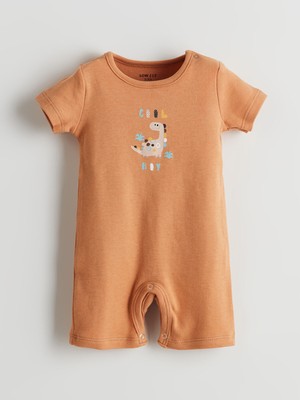 Lc Waikiki Yeni Sezon Bisiklet Yaka Baskılı Erkek Bebek Tulum