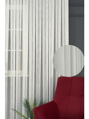 Serin Home Collection Bambu Şantuk Tül Perde 1/3 Sık Pileli, Ütü Istemez, Kırışma Yapmaz