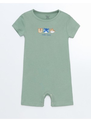 Lc Waikiki Yeni Sezon Bisiklet Yaka Baskılı Erkek Bebek Tulum