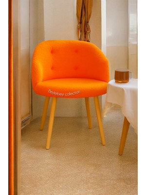 Beylerbeyi Gürgen Ahşap Ayak, Sırtlı Mini Berjer , Dekoratif Puff,çay Seti, Koltuk