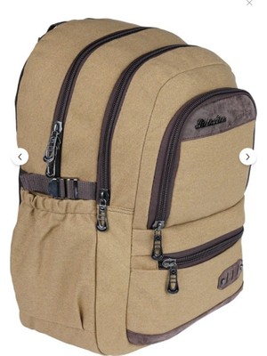 Relaxion Unisex Kanvas Kumaş Çok Gözlü Seyahat Okul Sırt Çantası