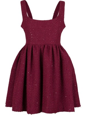 Lacenoa Tuvit Mini Elbise Bordo