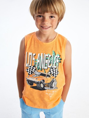 Lc Waikiki Yeni Sezon Bisiklet Yaka Baskılı Erkek Çocuk Atlet