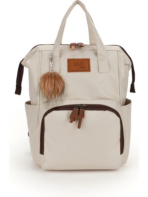 Lui Baby Anne Bebek Bakım Sırt Çantası Termal Biberon Bölmeli Bebek Arabası Askı Aparatı ve Ponpon Anahtarlık Hediye