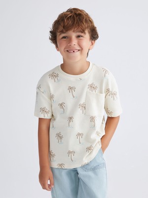 Lc Waikiki Yeni Sezon Bisiklet Yaka Baskılı Erkek Çocuk Tişört