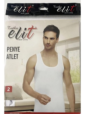 Tutku Elit Erkek Penye Atlet %100 Pamuk Nefes Alabilir 6'lı Beyaz İç Giyim