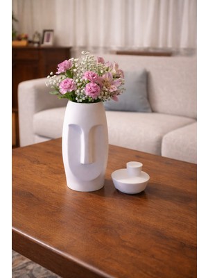 Karra Art Dekoratif Beton Vazo – Minimal Tasarım El Yapımı Ev Aksesuarı