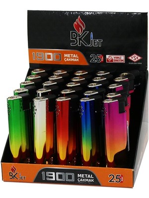 Judge 25 Adet Metal - Renkli̇ Uzun Manyetöllü Metal Cep Çakmak Manyetolu Doldur Kullan Gökkuşaği - Çi̇ft Re