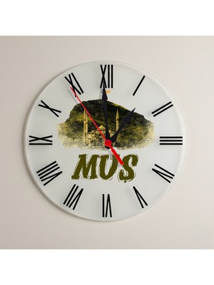 Zerya Muş Şehri Tasarımlı Roma Rakamlı Duvar Saati