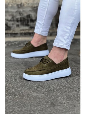 Zapatos WG508 Erkek Günlük Bağcıklı Süet Klasik Ayakkabı Sst - Haki