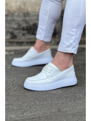 Zapatos WG508 Erkek Günlük Bağcıklı Cilt Klasik Ayakkabı Cbt - Beyaz