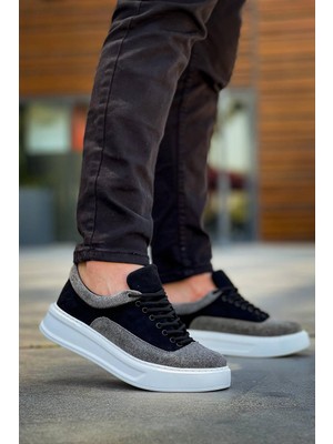 Zapatos KB005 Erkek Günlük Bağcıklı Süet Spor Sneaker Ayakkabı Sbt - Siyah/gri