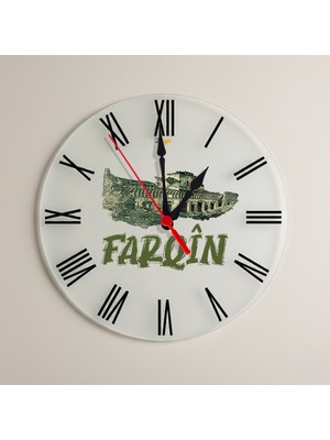 Zerya Farqîn Silvan Şehri Tasarımlı Roma Rakamlı Duvar Saati