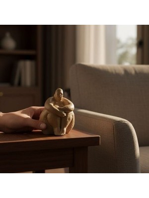 sevoksi Toprak Rengi Dekoratif Fat Lady Biblo Heykel Obje