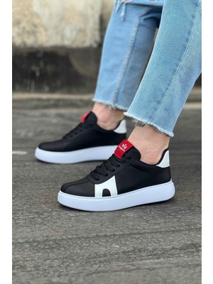Zapatos WG040 Erkek Günlük Bağcıklı Cilt Spor Sneaker Ayakkabı Cbt - Siyah