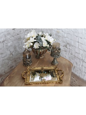 Özbience El Işçiliği Oymalı Aynalı Klasik Sunum Tepsisi, Şıklık ve Zarafet