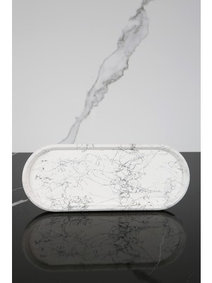 Özbience Şık Oval Sunum Tepsisi 9X23 Cm, Modern ve Zarif Dekoratif Tabağı