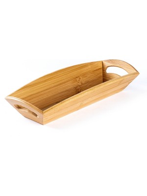 Özbience Şık ve Fonksiyonel 34X14 cm Bambu Ekmek Tepsisi, Doğal Kullanım