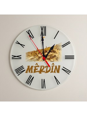 Zerya Mêrdîn Şehri Tasarımlı Roma Rakamlı Duvar Saati - Mardin Saat