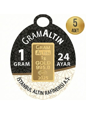 İAR 1 Gram Külçe Altın (5 Adet) 995 Saflık Sertifikalı
