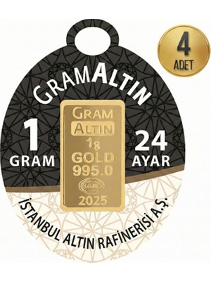 İAR 1 Gram Külçe Altın (4 Adet) 995 Saflık Sertifikalı