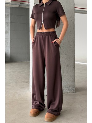 Bejna Kadın Çift Fermuar Detaylı Modal Dokulu Alt Üst Takım