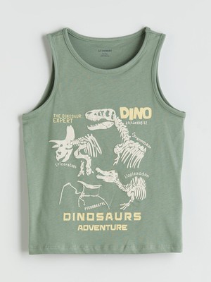 Lc Waikiki Yeni Sezon Bisiklet Yaka Dinozor Baskılı Erkek Çocuk Atlet