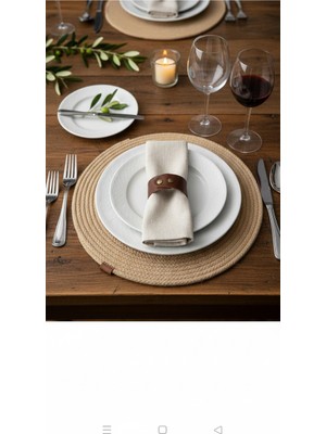 Pazarsen 6'lı Jüt Hasır Supla Takımı-Modern Sofra Sunum Seti