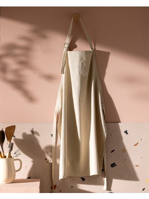 Özbience Şık ve Kullanışlı %100 Pamuk Mutfak Önlüğü, Bej Renk Seçenekleri